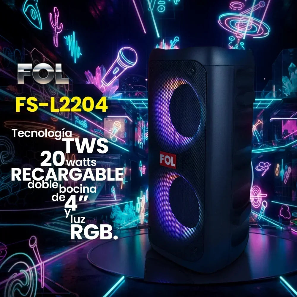 FOL FS-L2204: una bocina portátil para terraza, exterior, reuniones y karaoke ligero