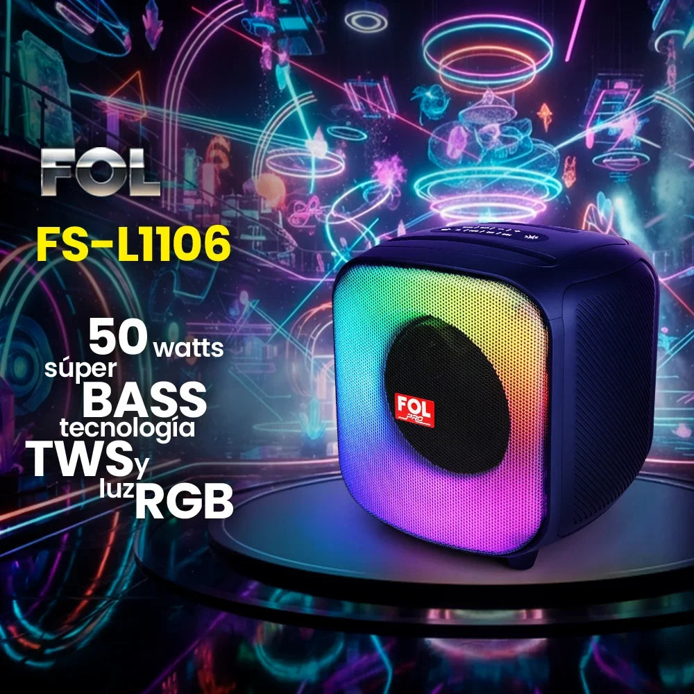 FOL FS-L1106: 50W, Super Bass y RGB para llevar más fuerza a tu música
