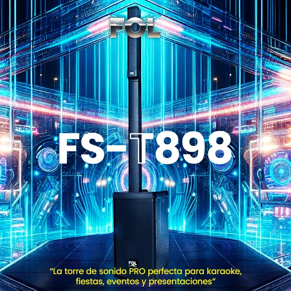FOL FS-T898: torre de sonido PRO para karaoke, fiestas, eventos y pequeñas presentaciones