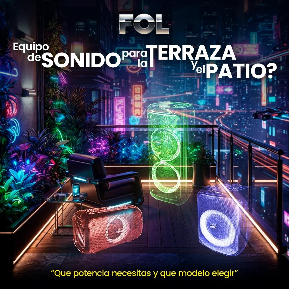 Bocinas para terraza y patio: qué potencia necesitas y qué modelo elegir