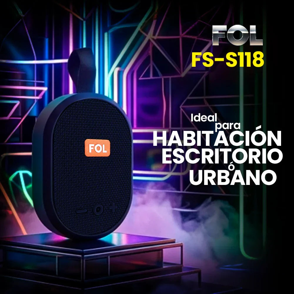 FOL FS-S118: bocina pequeña para cuarto, escritorio, oficina y salidas diarias