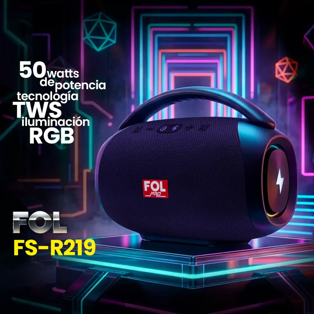 FOL FS-R219: bocina portátil de 50W para música, reuniones y exteriores