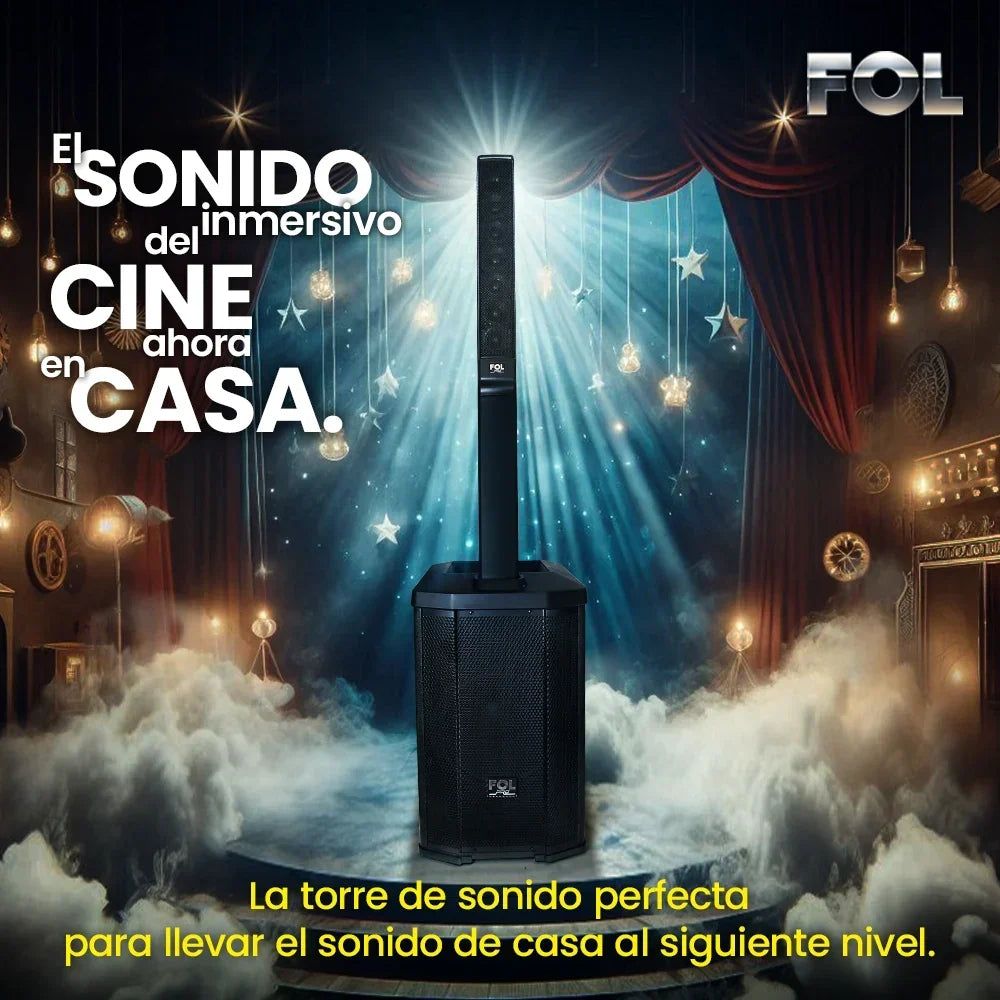 FOL FS-T900: torre de sonido de 600W para cine en casa, música y karaoke