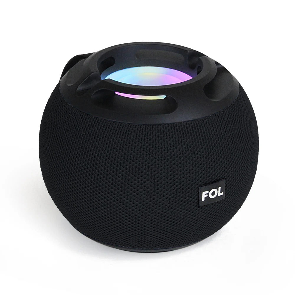 FS-S985 Bocina Bluetooth TWS Recargable de 10W con Manos Libres, Luz RGB y Correa de Cuero