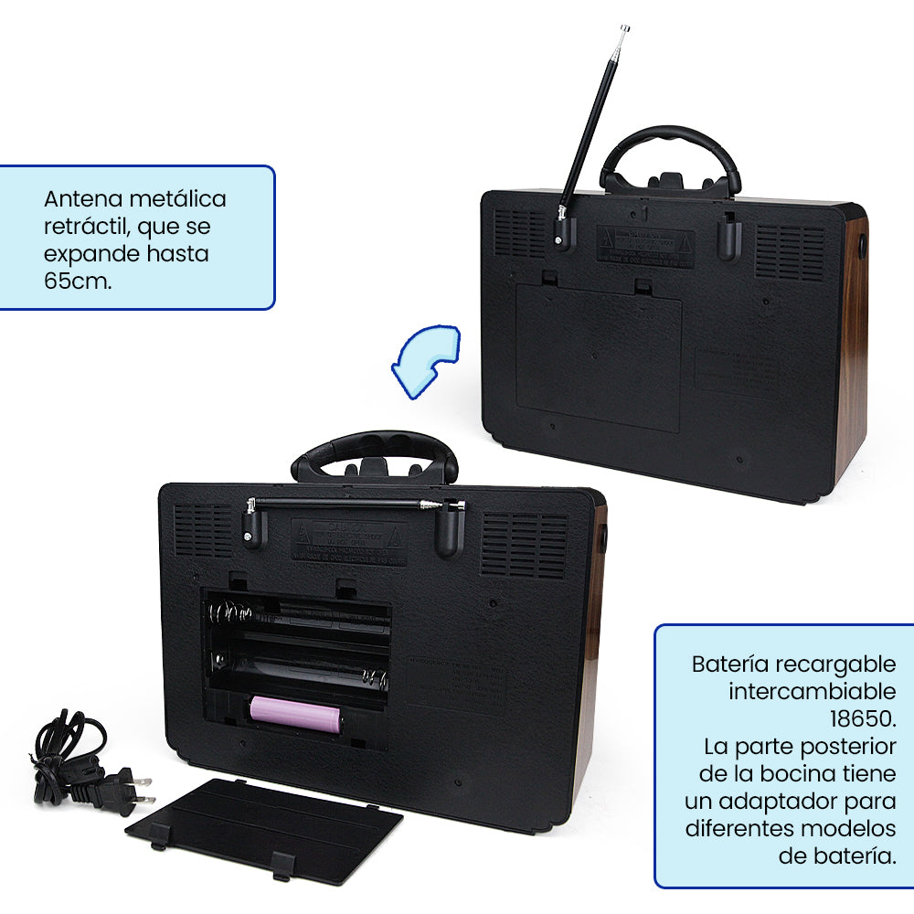 FR-05 BOCINA BLUETOOTH RADIOSINTONIZADOR DE BANDA AM/FM/SW PORTÁTIL