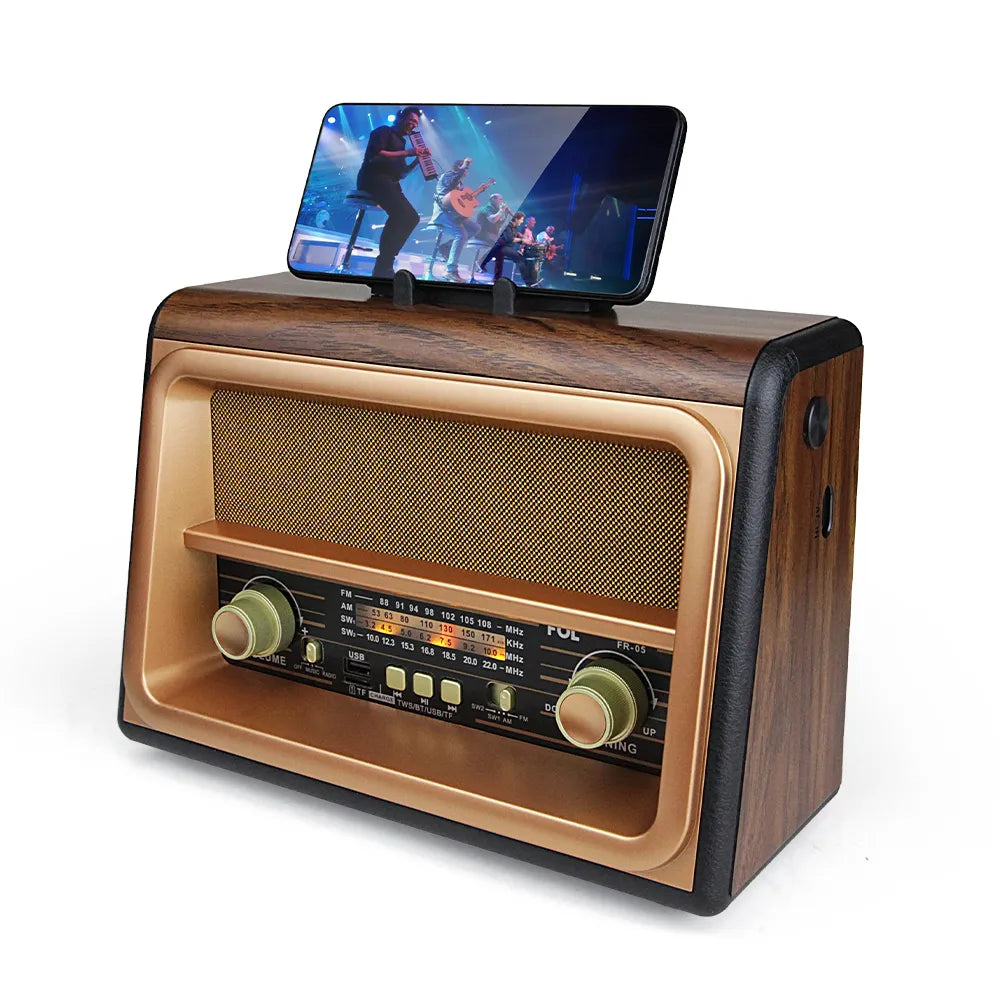 FR-05 BOCINA BLUETOOTH RADIOSINTONIZADOR DE BANDA AM/FM/SW PORTÁTIL
