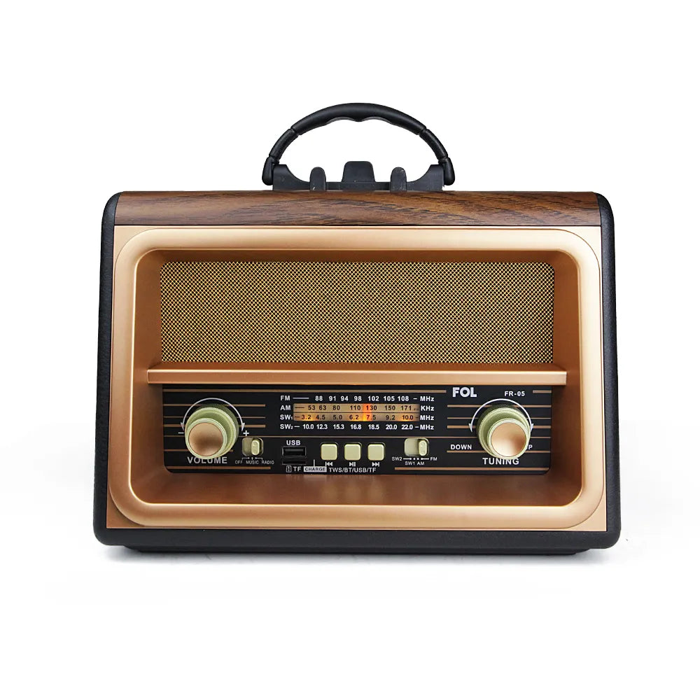 FR-05 BOCINA BLUETOOTH RADIOSINTONIZADOR DE BANDA AM/FM/SW PORTÁTIL