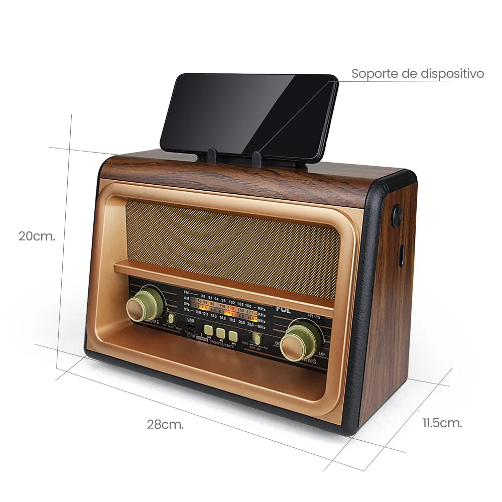 FR-05 BOCINA BLUETOOTH RADIOSINTONIZADOR DE BANDA AM/FM/SW PORTÁTIL