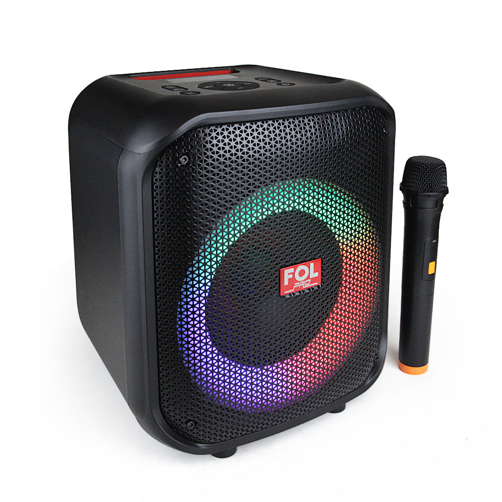 FS-L1216M BOCINA TWS CON MICRÓFONO INALÁMBRICO Y ENTRADA 6.3mm. LUZ RGB