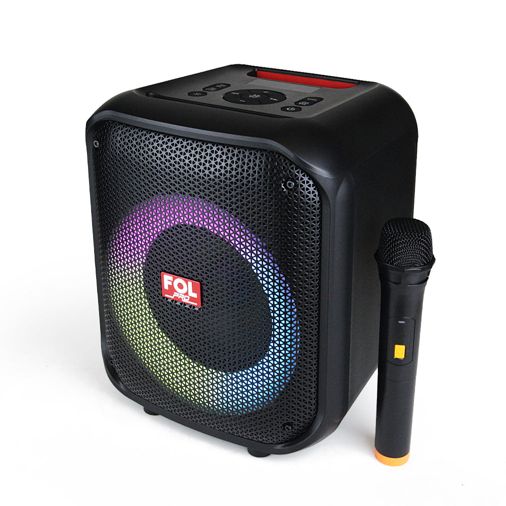 FS-L1216M Bocina TWS Recargable de 50W con Micrófono Inalámbrico y Luz RGB