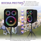 FS-L1306 Bocina PRO TWS Recargable de 90W con Luz RGB y Micrófono Inalámbrico
