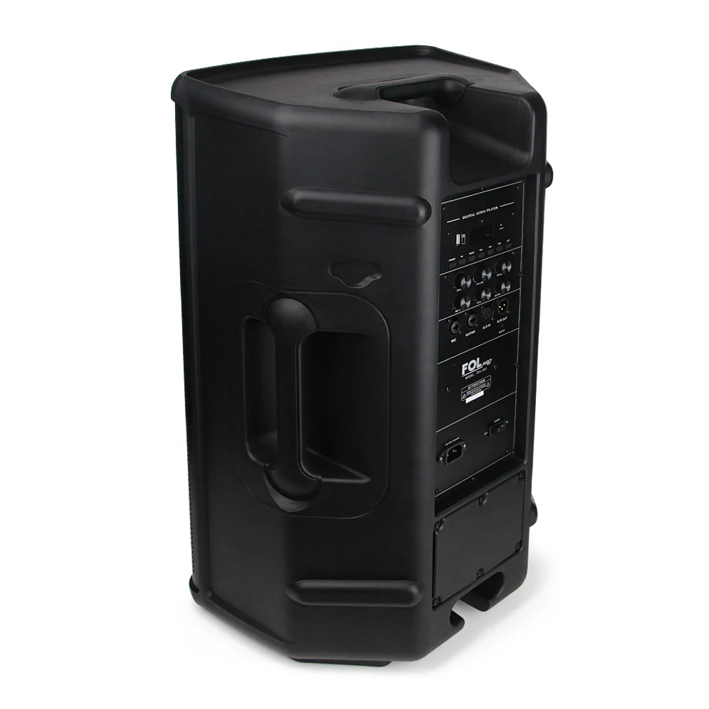 FOL FS-L1501 15‘’ Bafle Profesional TWS de 220W con 2 Micrófonos Inalámbricos, XLR In/Out y Luz RGB