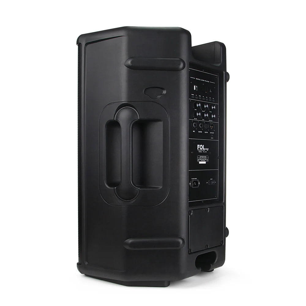 FOL FS-L1501 15‘’ Bafle Profesional TWS de 220W con 2 Micrófonos Inalámbricos, XLR In/Out y Luz RGB