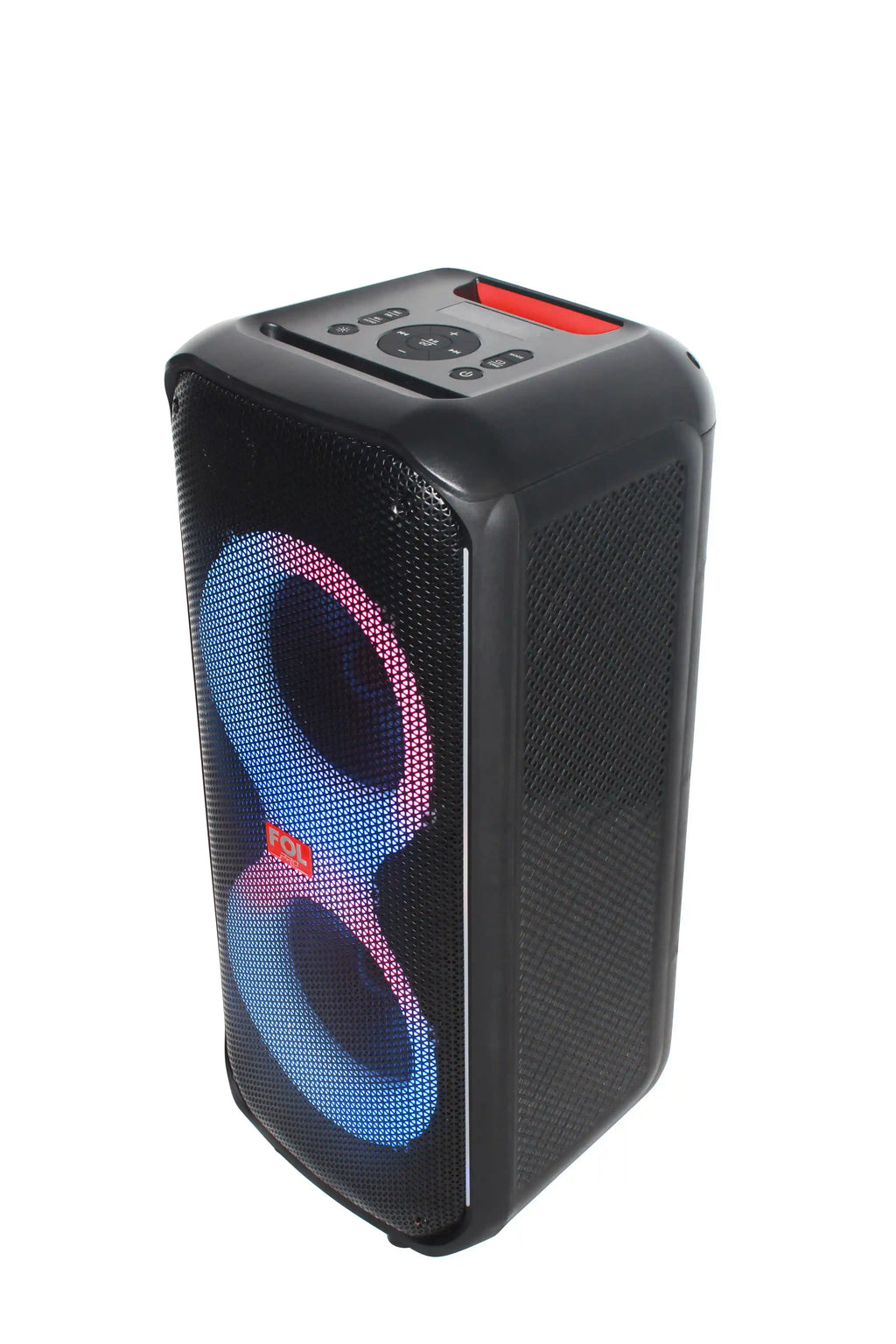 FOL FS-L2206 Doble 6.5''Bocina TWS Recargable de 60W con Micrófono Inalámbrico y Luz RGB