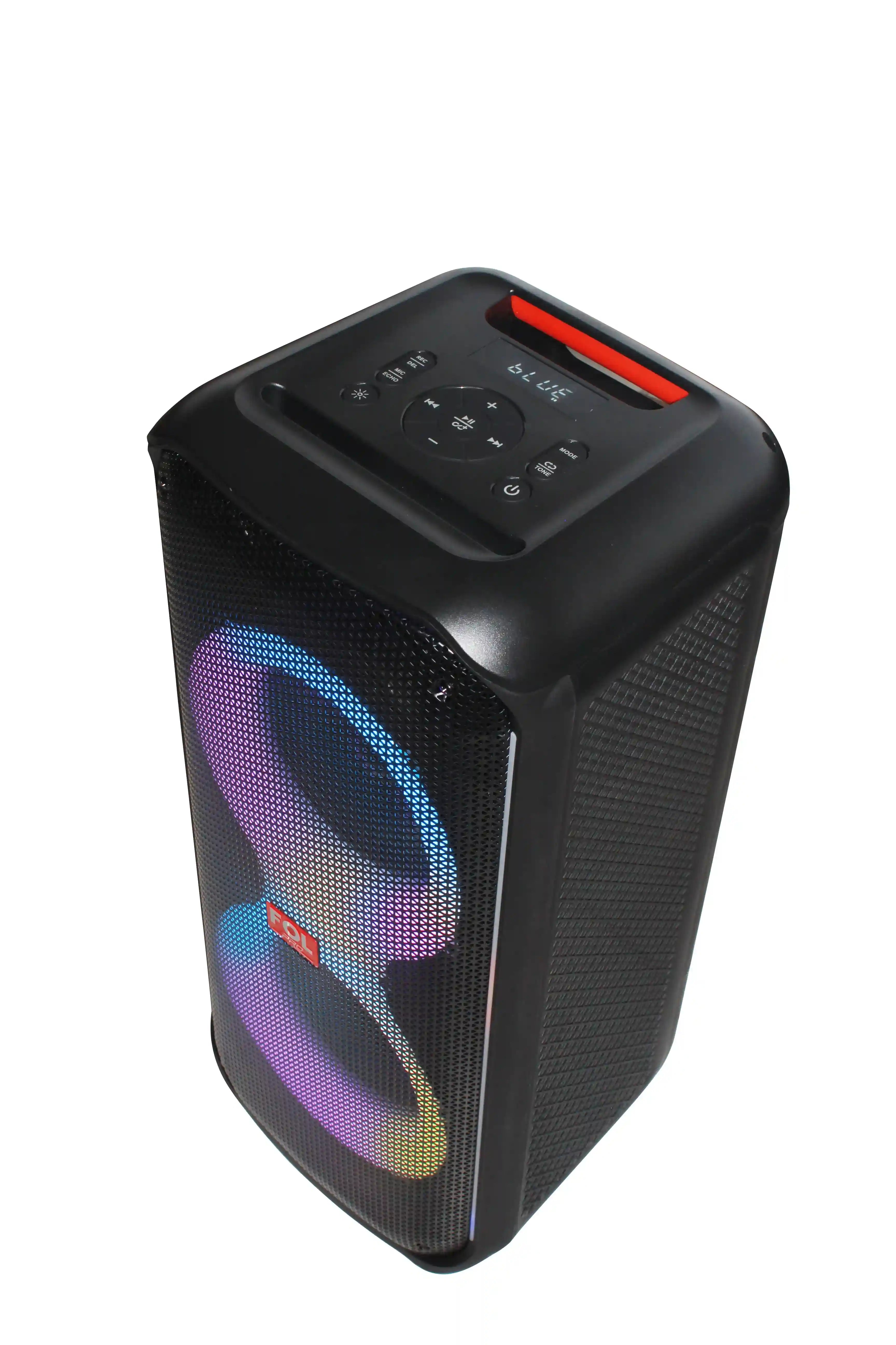 FOL FS-L2206 Doble 6.5''Bocina TWS Recargable de 60W con Micrófono Inalámbrico y Luz RGB