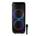 FOL FS-L2210 doble 10'' Bocina Party Speaker TWS de 70W con Micrófono Inalámbrico, Luz RGB y Entrada para Guitarra