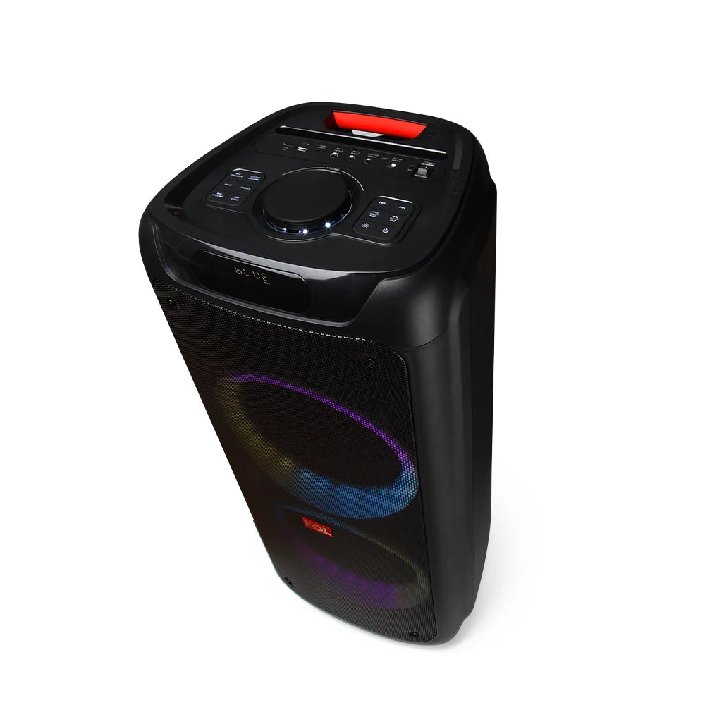 FOL FS-L2210 doble 10'' Bocina Party Speaker TWS de 70W con Micrófono Inalámbrico, Luz RGB y Entrada para Guitarra