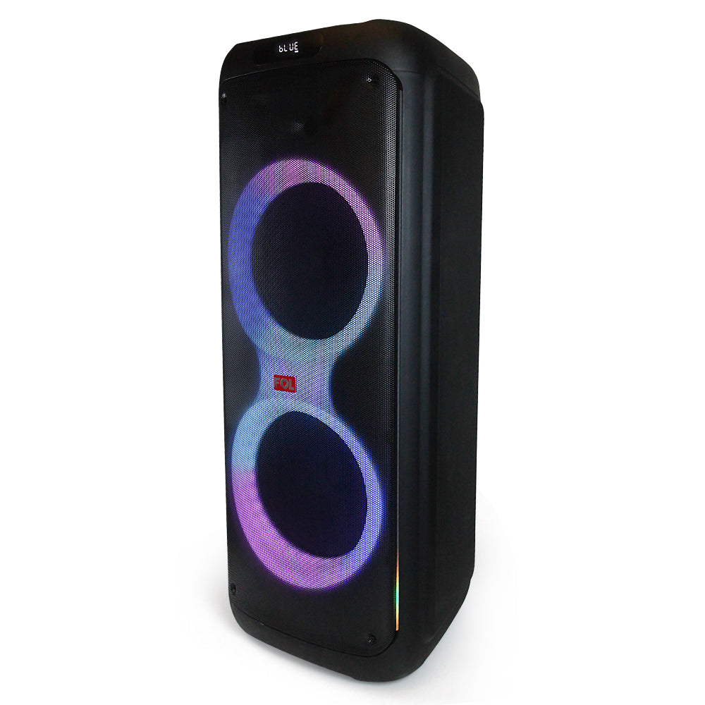 FOL FS-L2212 Doble 12” Bocina Karaoke Bluetooth Portátil de 110W, Luz RGB y Control Remoto