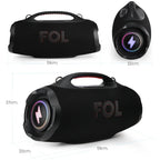 FOL FS-R208M Bocina Portátil TWS de 220W con Luz RGB, Batería Recargable e IPX6