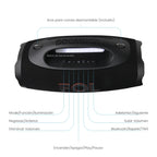 FOL FS-R208M Bocina Portátil TWS de 220W con Luz RGB, Batería Recargable e IPX6