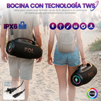 FOL FS-R208M Bocina Portátil TWS de 220W con Luz RGB, Batería Recargable e IPX6