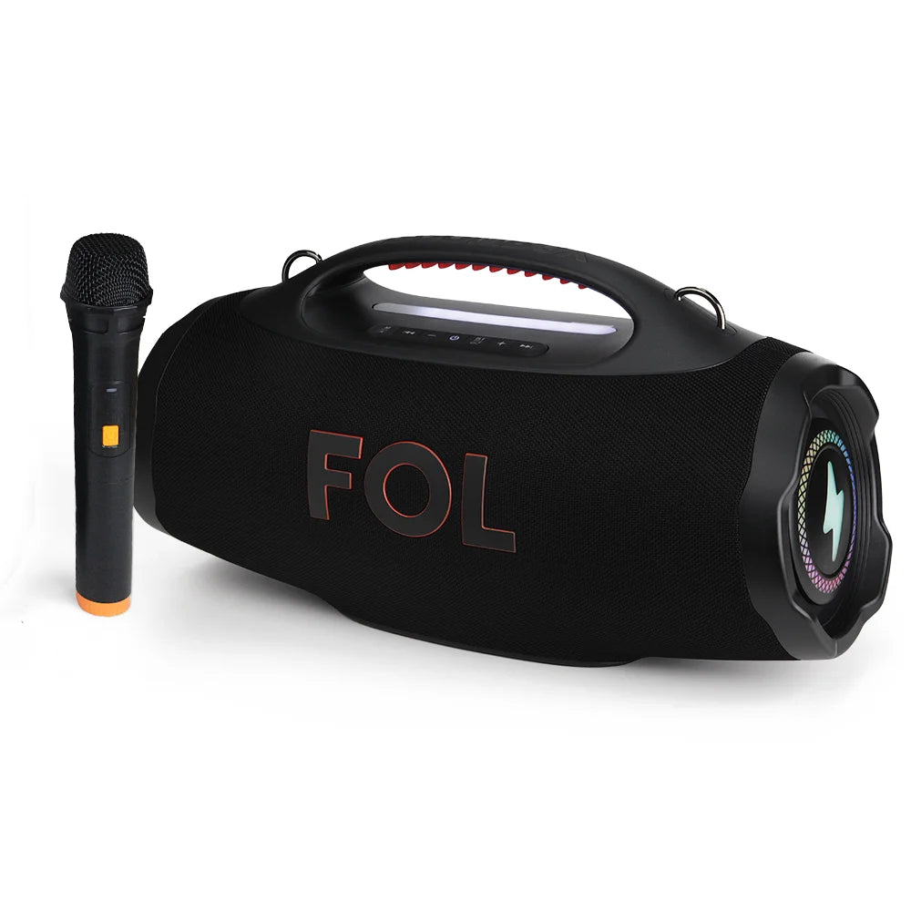 FOL FS-R208M Bocina Portátil TWS de 220W con Luz RGB, Batería Recargable e IPX6