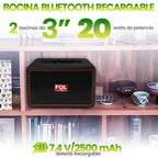 FOL FS-R301 Bocina Bluetooth TWS Recargable de 20W con Ecualizador Análogo y Correa Desmontable