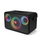 FOL FS-R302 Bocina Bluetooth TWS Portátil de 40W con Luz RGB y Correa Tipo Cuero