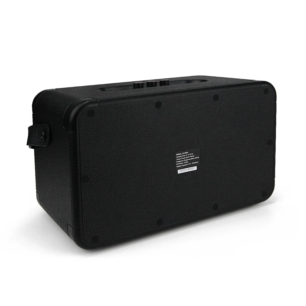 FOL FS-R302 Bocina Bluetooth TWS Portátil de 40W con Luz RGB y Correa Tipo Cuero