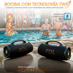 FS-R305 Bocina TWS Portátil Recargable con Luz RGB, Agarradera Integrada e IPX5
