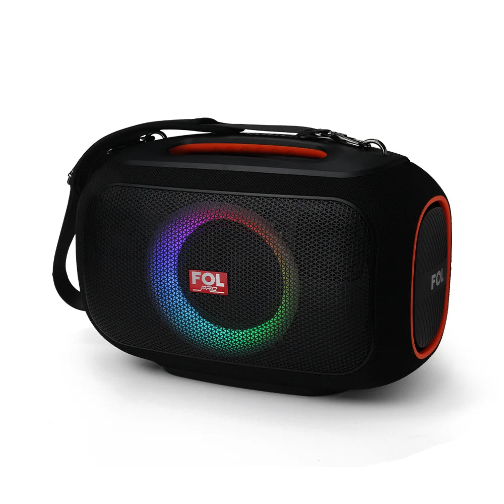 FS-R306 Bocina PRO TWS Recargable de 120W con Luz RGB, Correa Desmontable y Agarradera Integrada