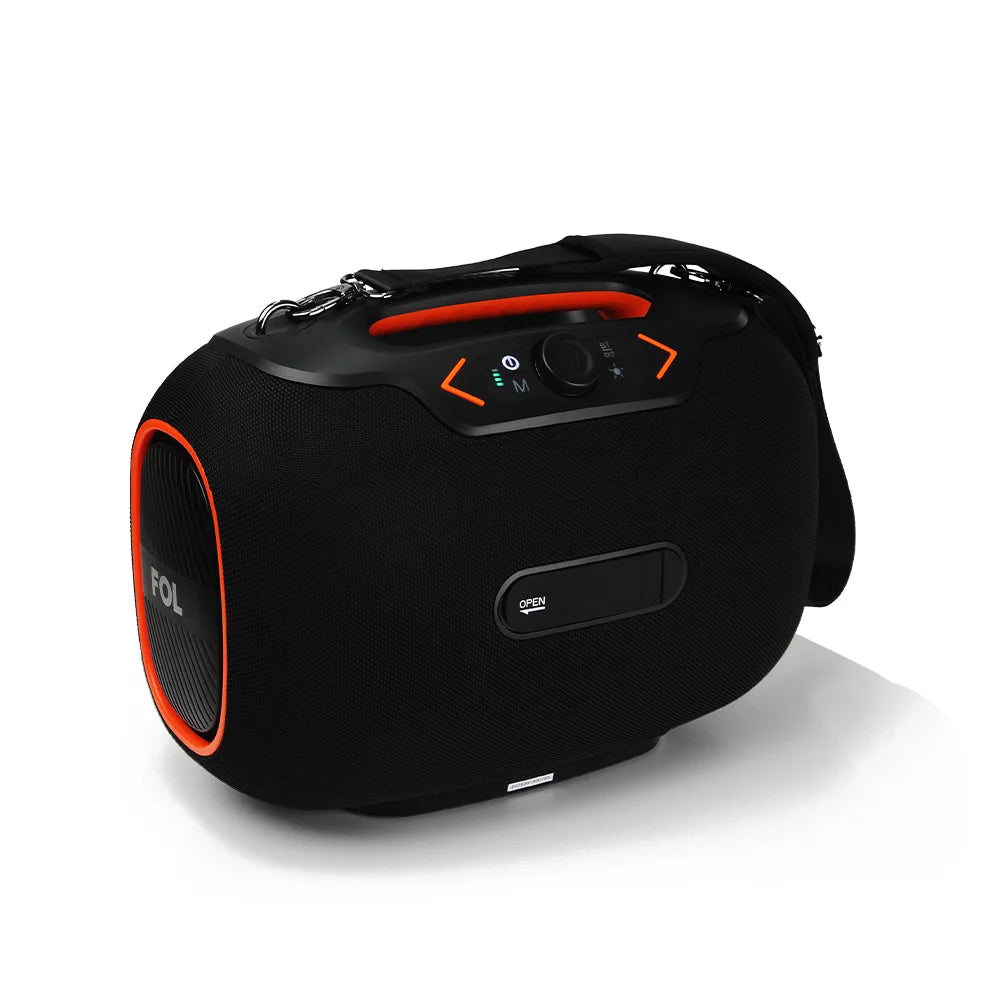 FS-R306 Bocina PRO TWS Recargable de 120W con Luz RGB, Correa Desmontable y Agarradera Integrada