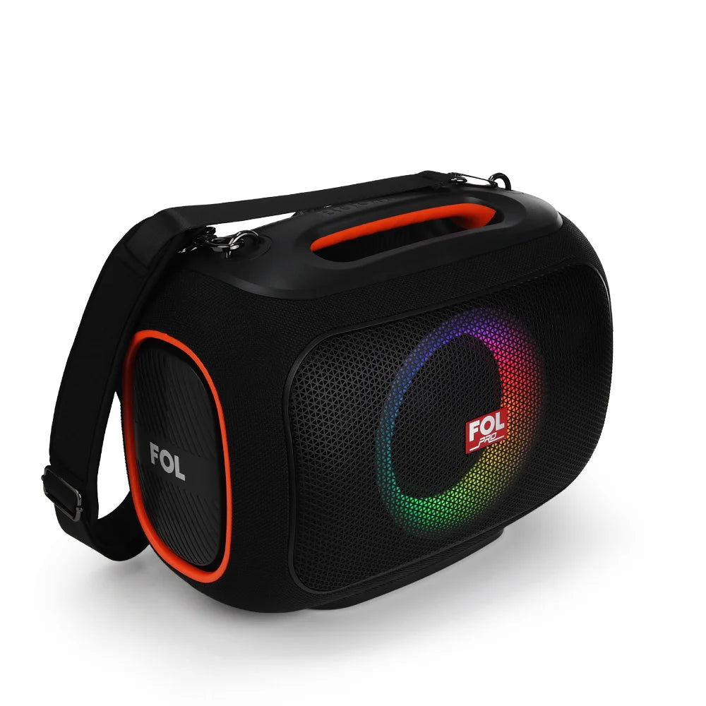 FS-R306 Bocina PRO TWS Recargable de 120W con Luz RGB, Correa Desmontable y Agarradera Integrada