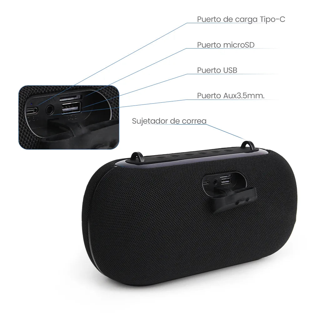 FS-R317 Bocina TWS Portátil Recargable con Luz RGB y Función de Ruido Blanco