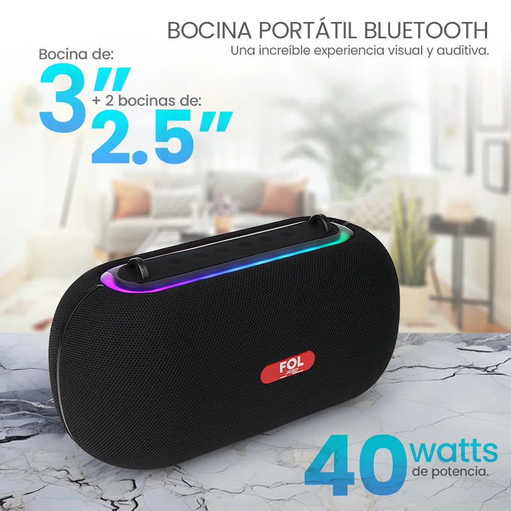 FS-R317 Bocina TWS Portátil Recargable con Luz RGB y Función de Ruido Blanco