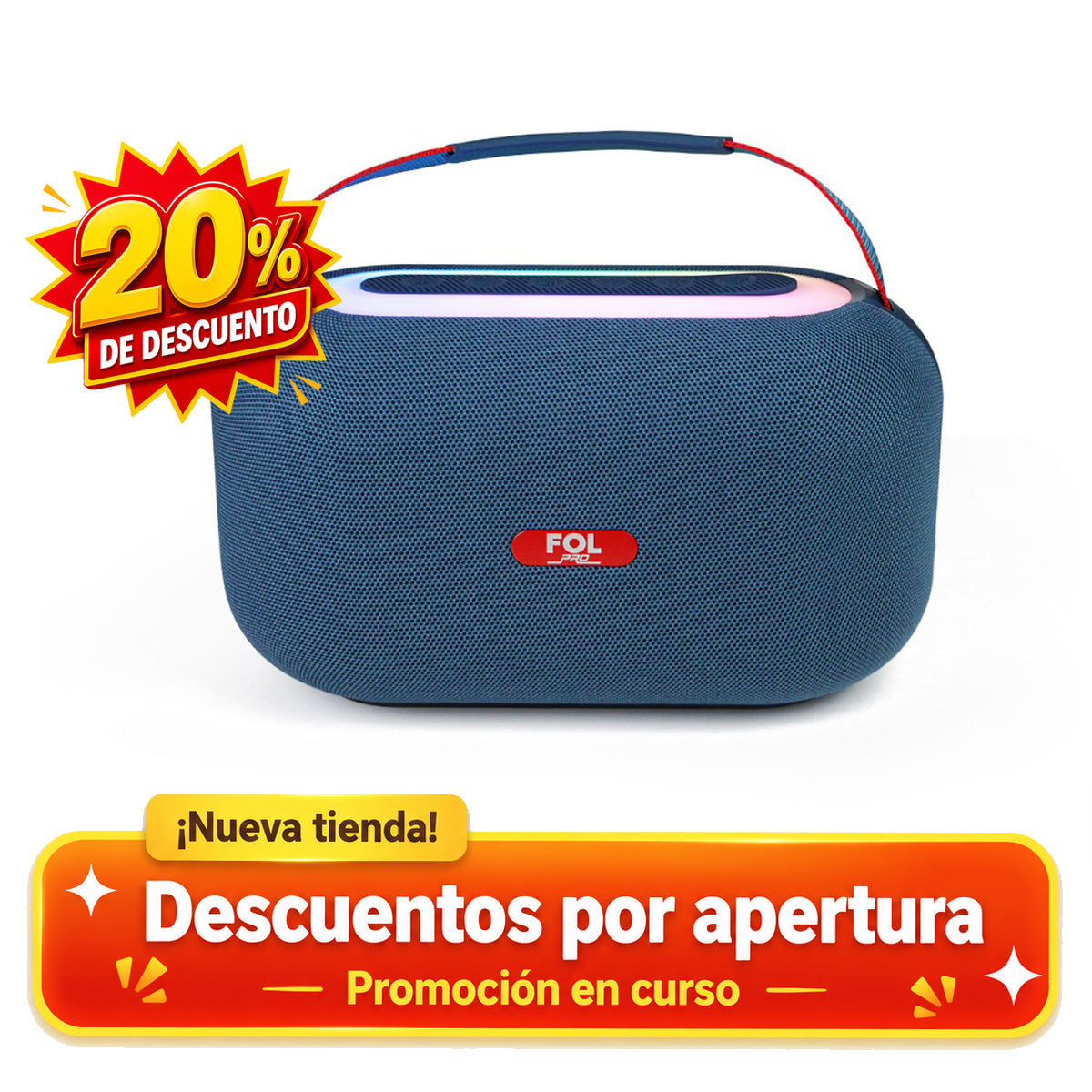 FS-R318 Bocina TWS Portátil Recargable de 40W con Luz RGB