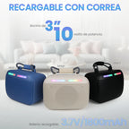 FS-S121 Bocina TWS Recargable de 10W con Luz RGB y Correa Integrada