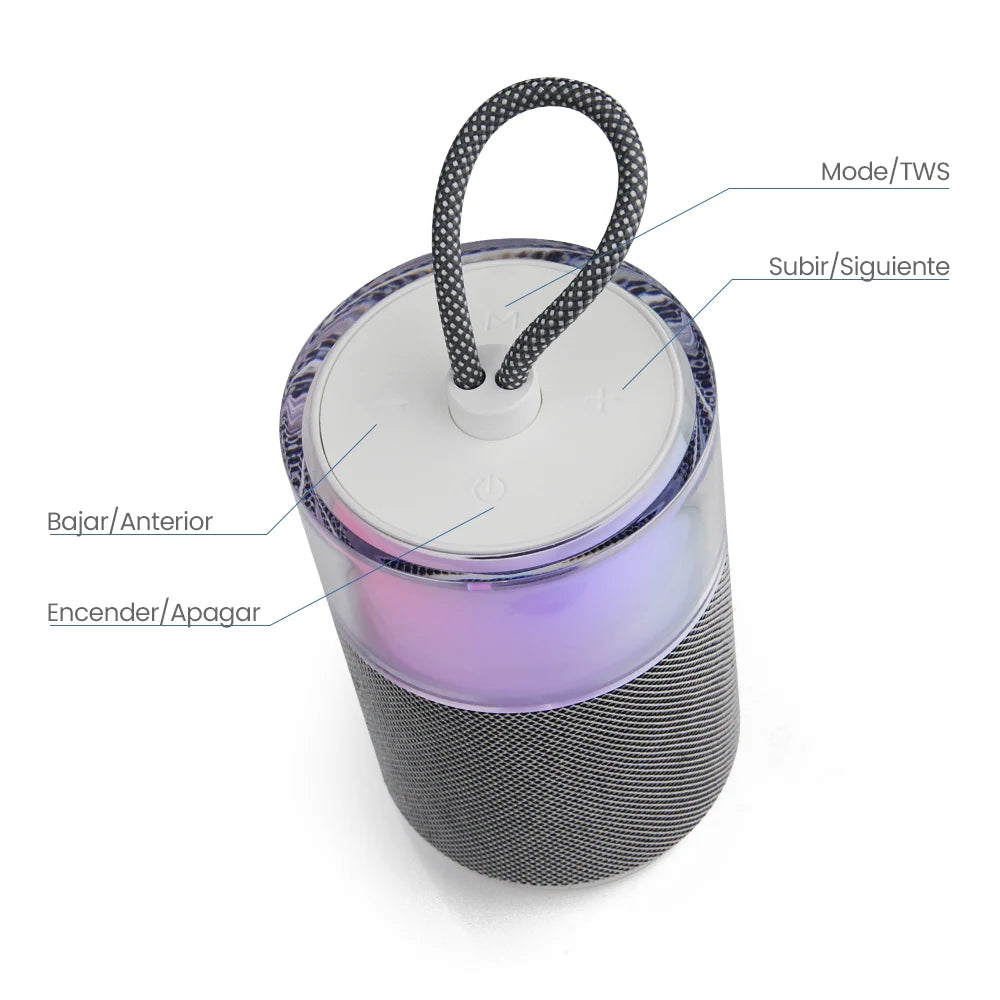FS-S123 Bocina Bluetooth TWS con Luz RGB y Correa Integrada