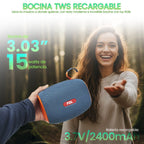 FS-S125 Bocina TWS Recargable de 15W con Luz RGB y Correa Integrada