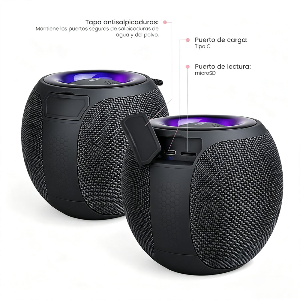 FS-S137 Bocina Bluetooth Recargable con Luz RGB y Correa Integrada