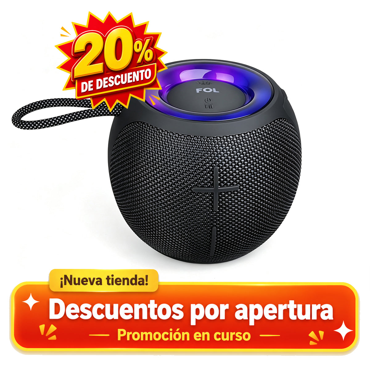 FS-S137 Bocina Bluetooth Recargable con Luz RGB y Correa Integrada