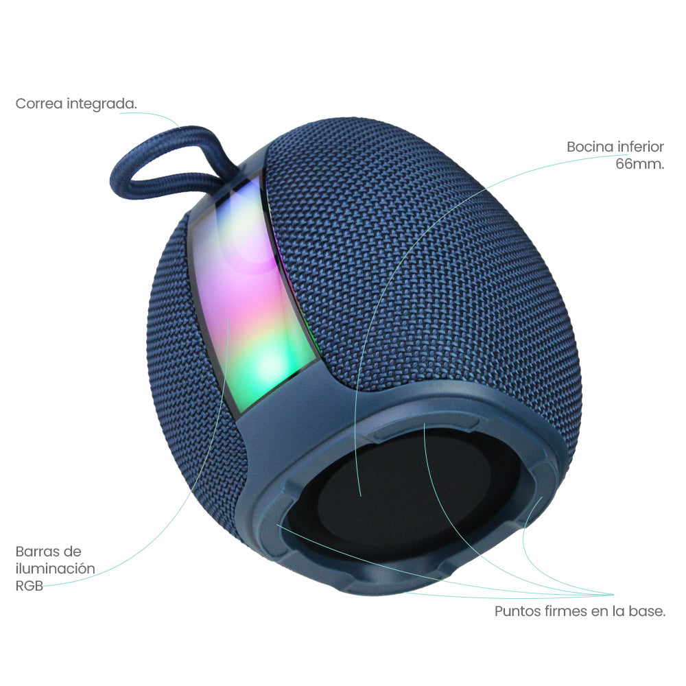 FS-S151 Bocina TWS con Luz RGB, Bluetooth y Correa Integrada