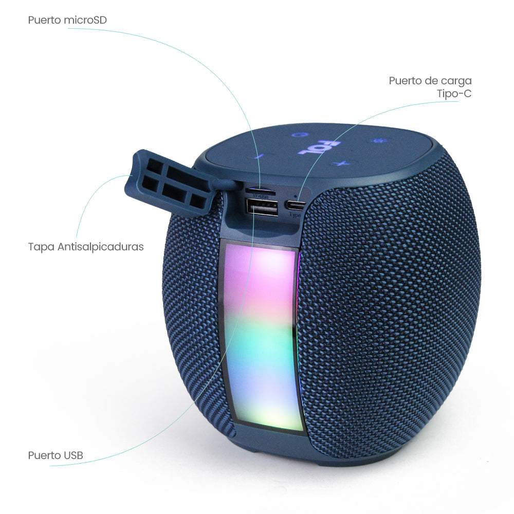 FS-S151 Bocina TWS con Luz RGB, Bluetooth y Correa Integrada