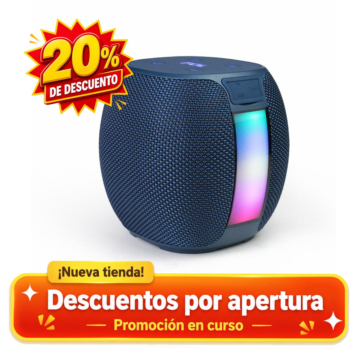 FS-S151 Bocina TWS con Luz RGB, Bluetooth y Correa Integrada