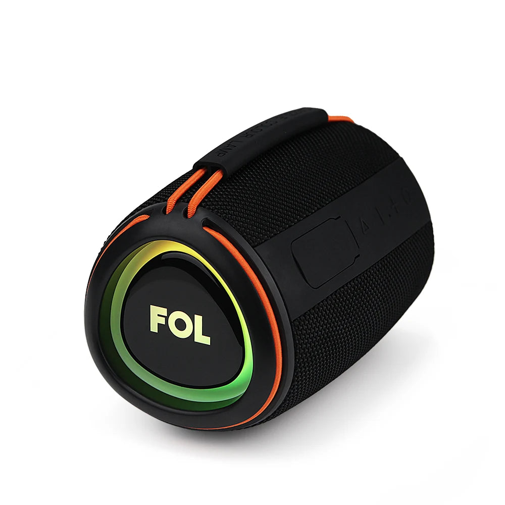 FS-S156 Bocina TWS Portátil Recargable de 20W con Luz RGB y Correa Elástica Integrada