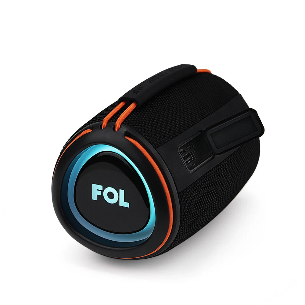 FS-S156 Bocina TWS Portátil Recargable de 20W con Luz RGB y Correa Elástica Integrada