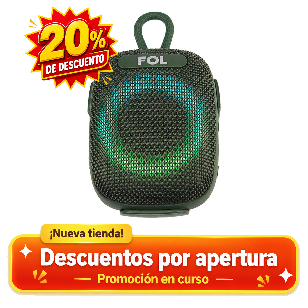 FS-S195 Bocina TWS para Bicicleta con Luz RGB y Protección IPX7