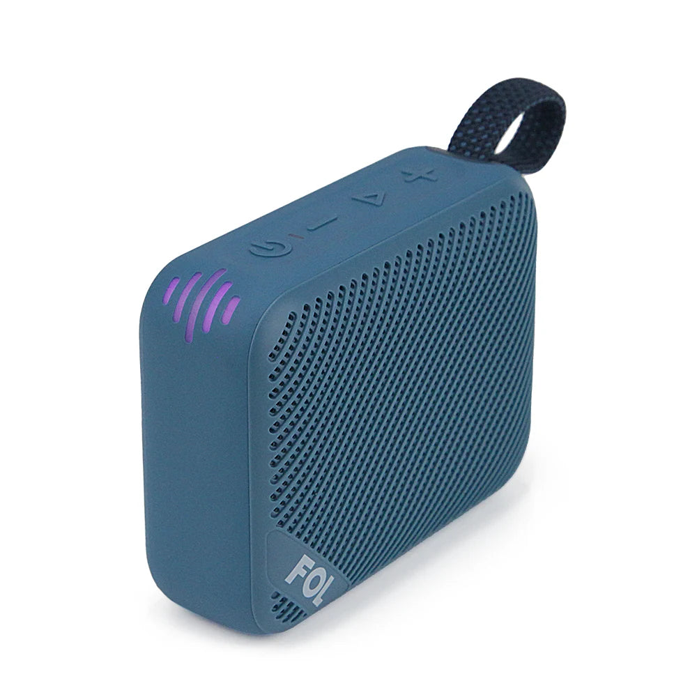 FS-S198 Bocina TWS Recargable Portátil con Luz RGB, Correa Integrada e IPX7