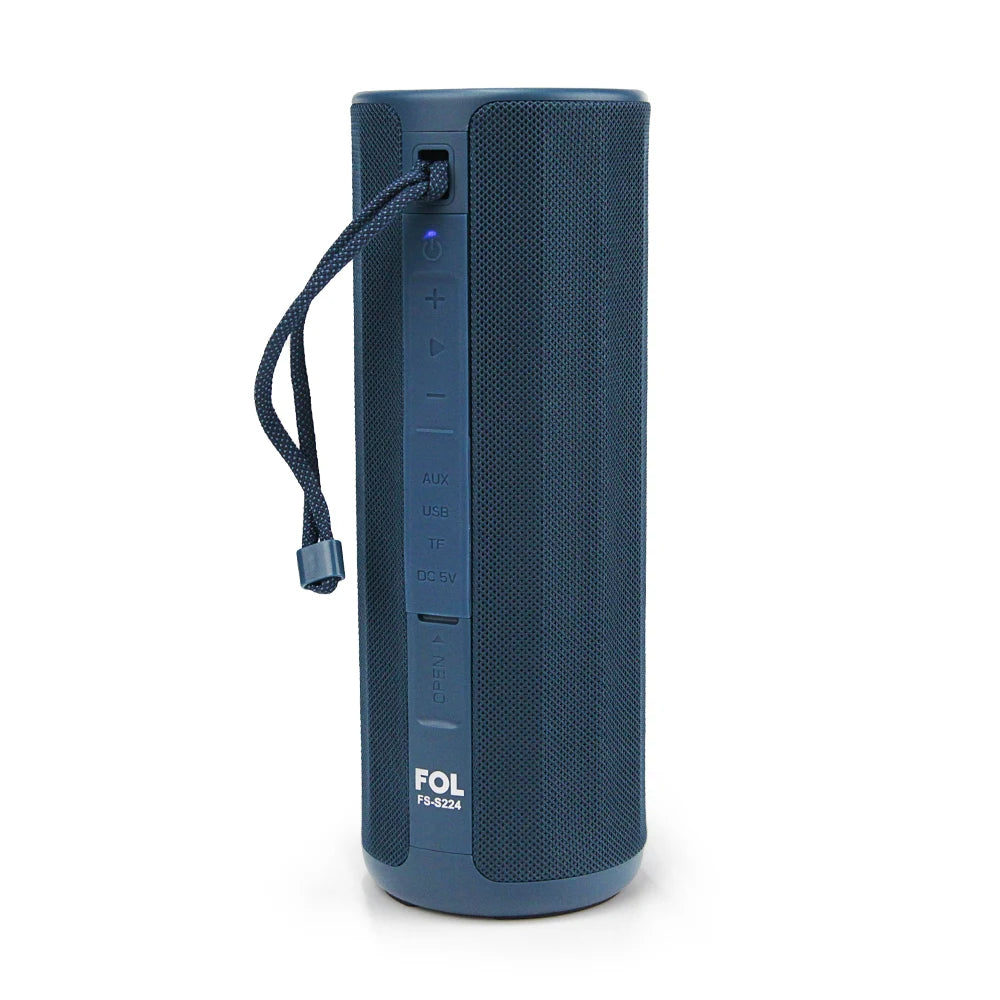 FOL FS-S224 Bocina Bluetooth TWS Recargable con Luz RGB, Línea Frontal y Correa Integrada