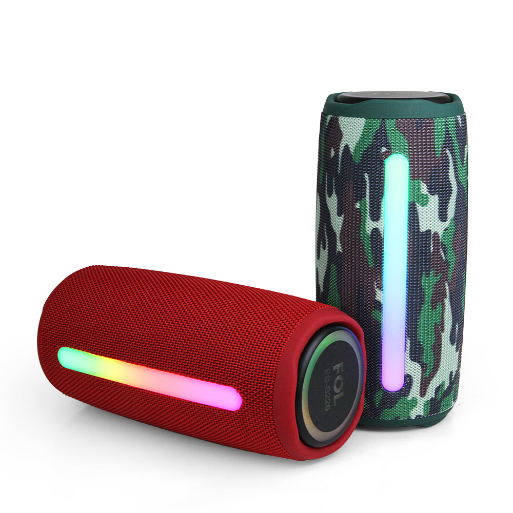 FOL FS-S226 Bocina Bluetooth TWS Recargable con Luz RGB, Manos Libres y Correa Integrada